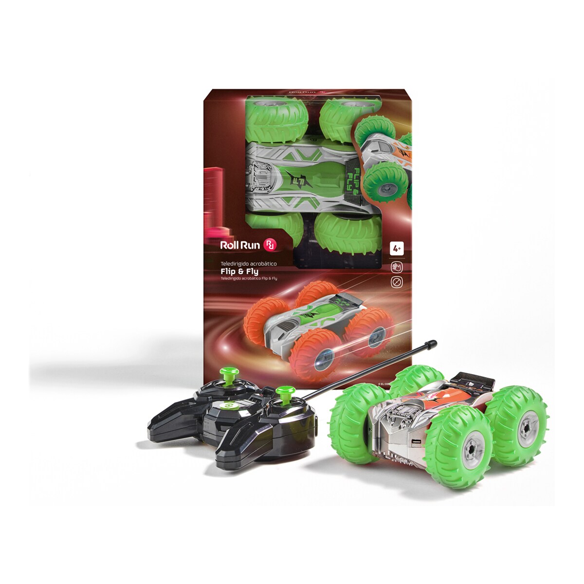Flypop's Coche Teledirigido Off-Road A Escala 1/24 – Velocidad 5 Km/h Y Alcance De 10 M – Juguete De Plástico Para Niños De 4 Años En Adelante – Regalo Sin Pilas