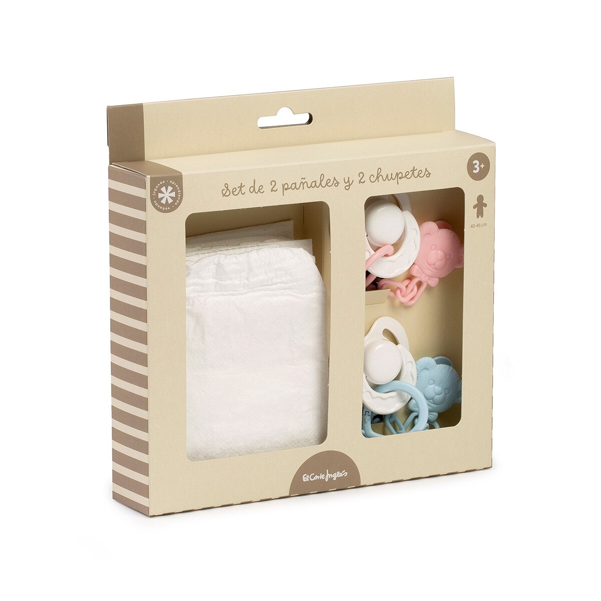 Set de chupetes y pañales muñeco bebé El Corte Inglés 3