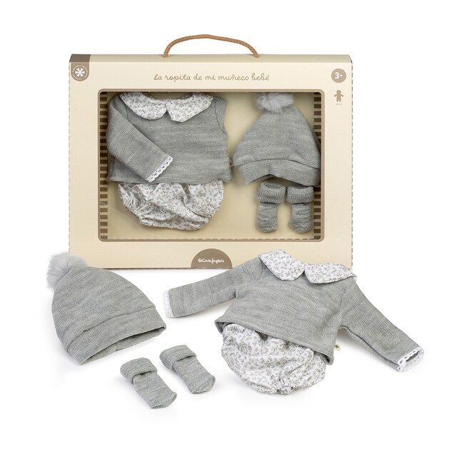 Imagen 0 de La ropita de mi muñeco Bebé Conjunto gris El Corte Inglés