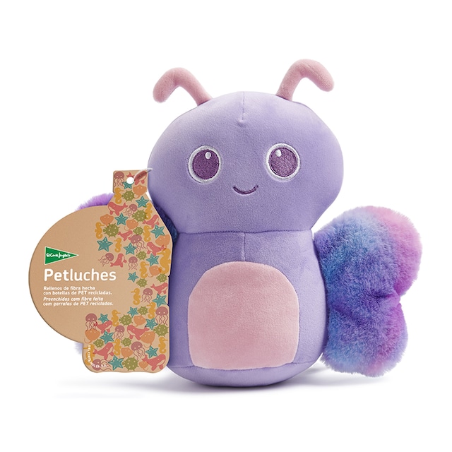Peluche mariposa violeta 21 cm sostenible El Corte Inglés