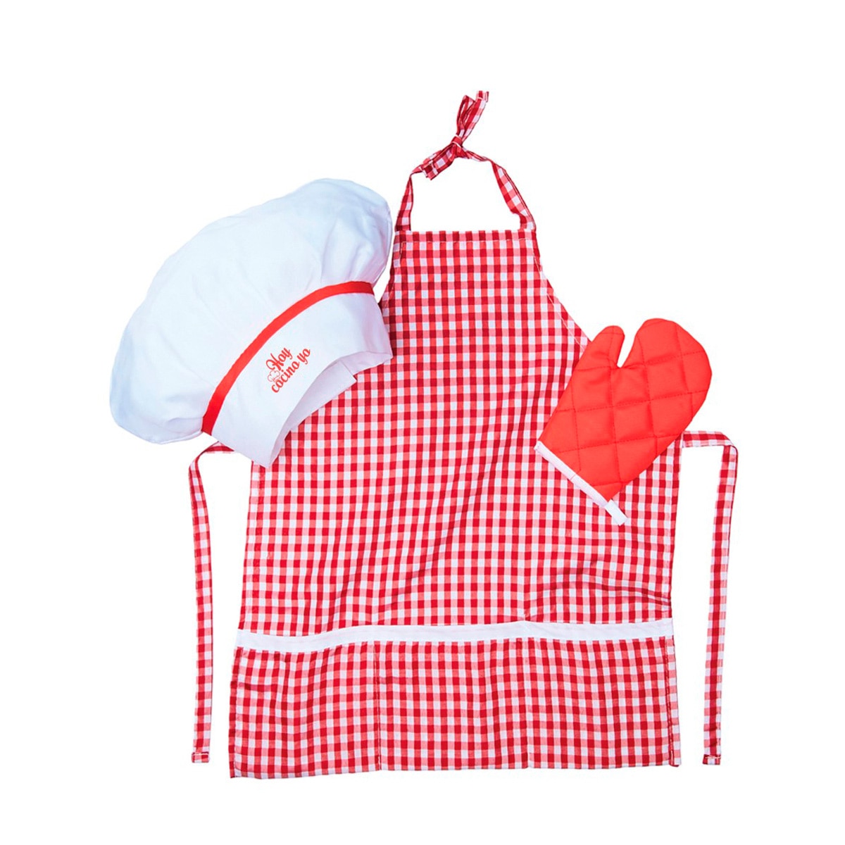 Imagen 0 de Set de cocinero con delantal, gorro y manopla Kit minichef El Corte Inglés