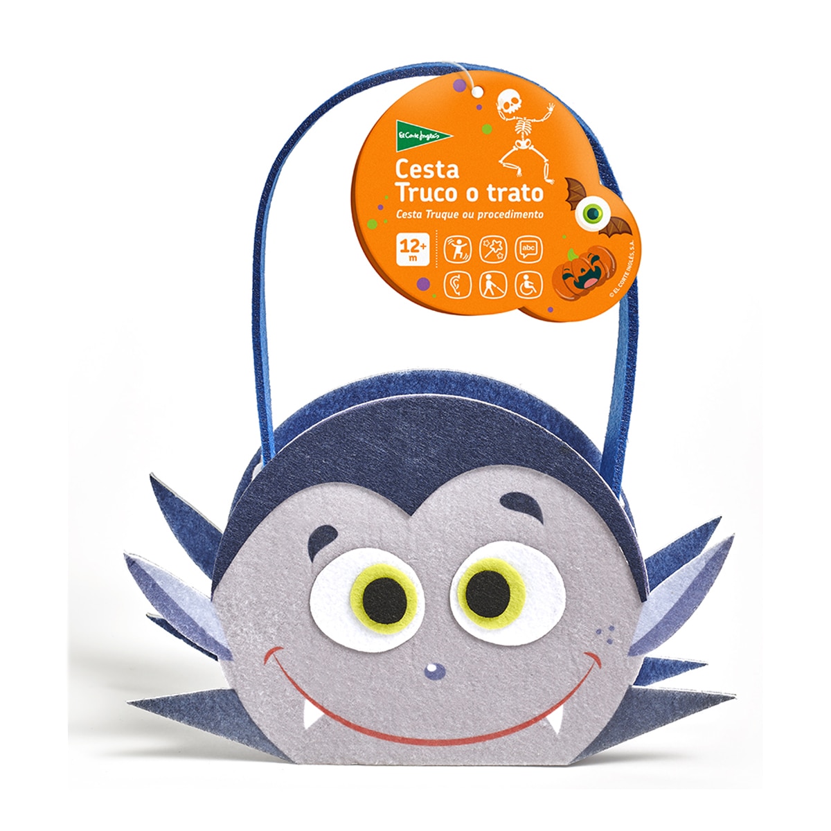 Imagem 0 de Cesto de Feltro Doçura ou Travessura Drácula Feliz Halloween El Corte Inglés