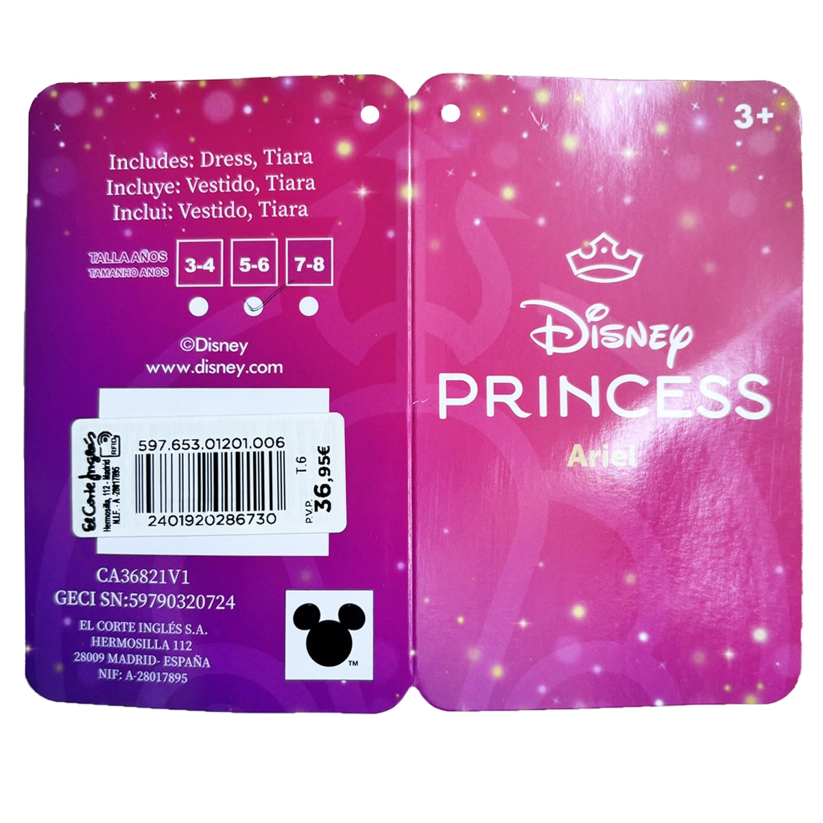 Disfraz Infantil Ariel Disney Princess 4