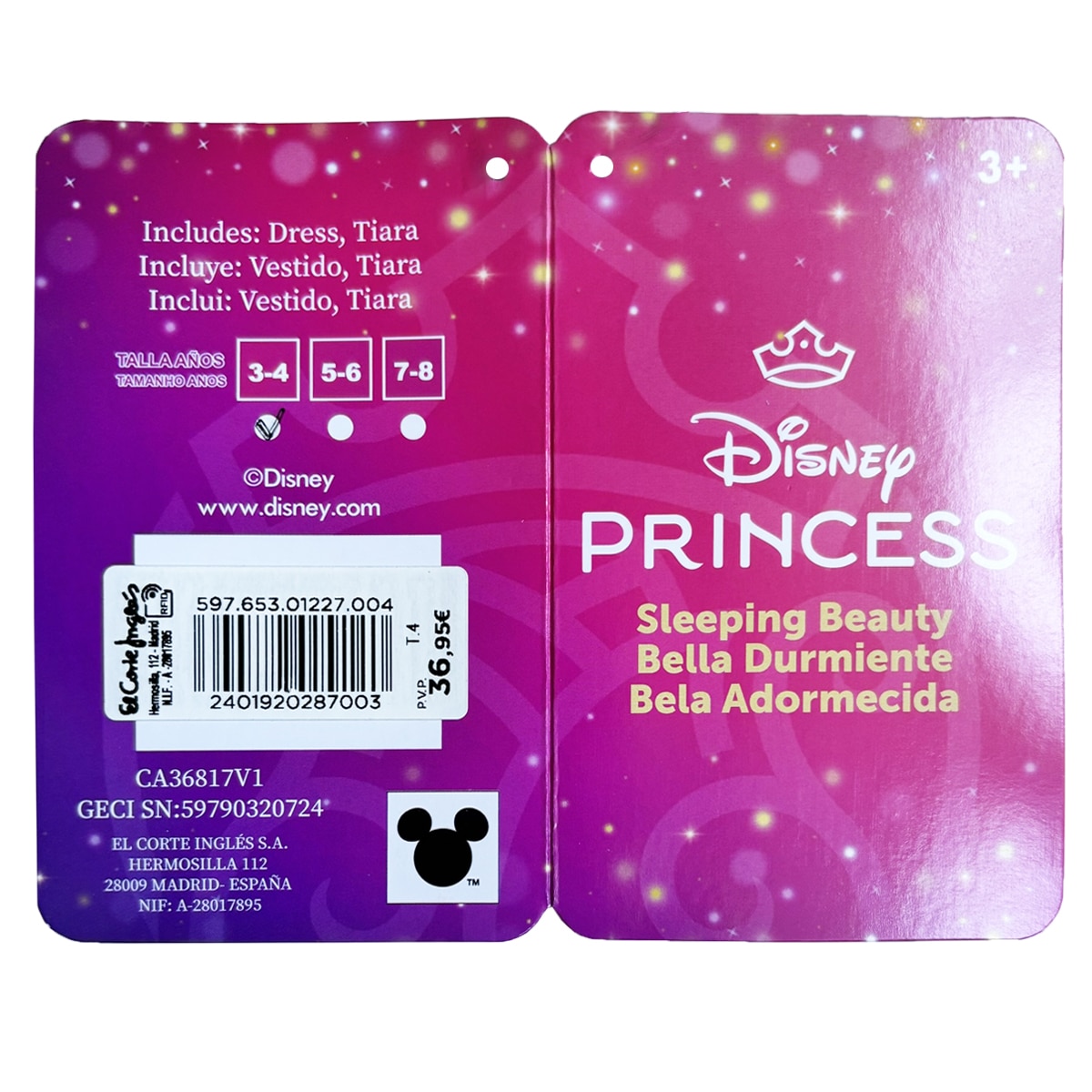 Disfraz Infantil Bella Durmiente Disney Princess 4
