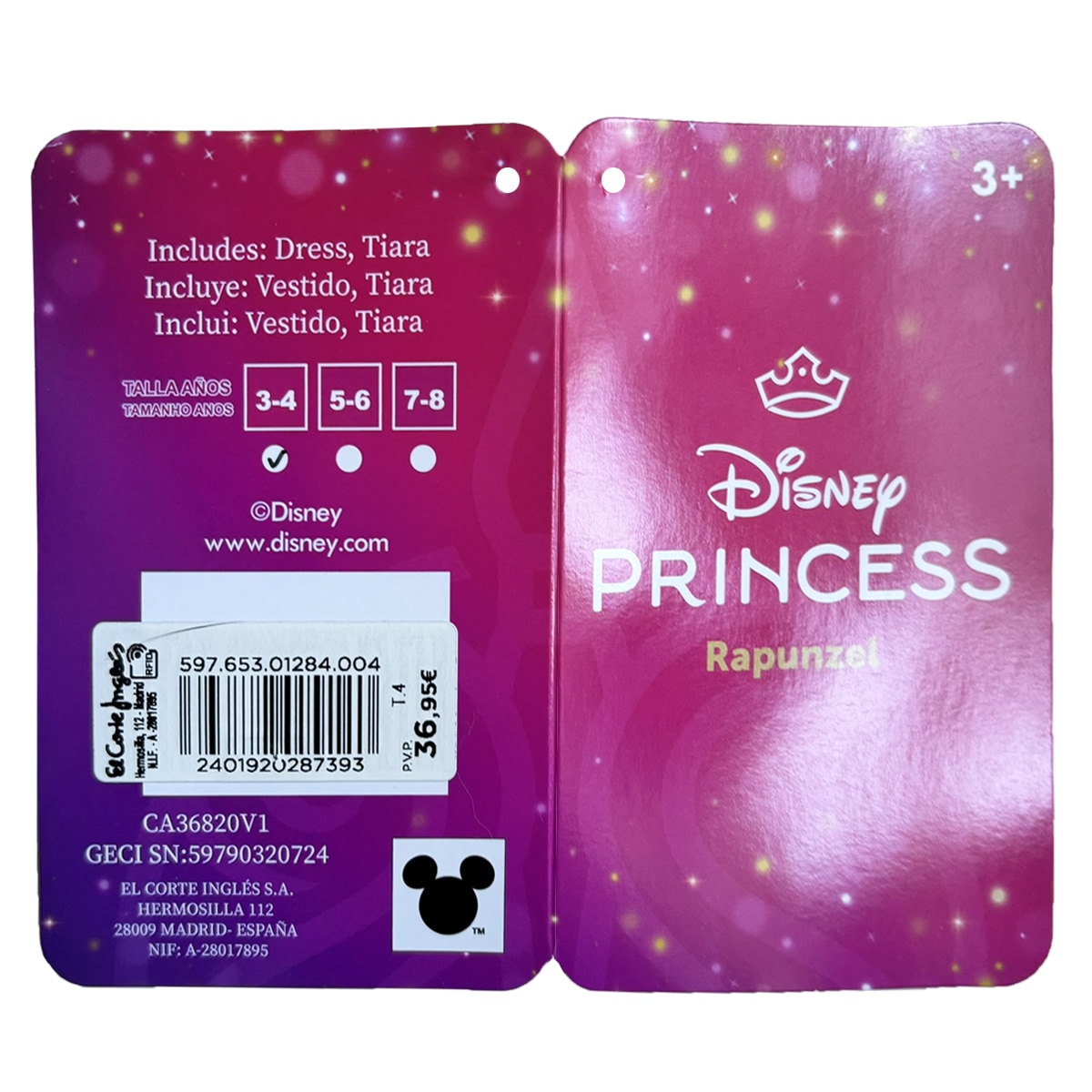 Disfraz Infantil Rapunzel Disney Princess 4