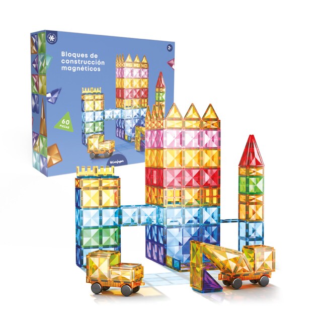 Imagen 0 de Bloques de construcción magnéticos traslúcidos  60 piezas El Corte Inglés