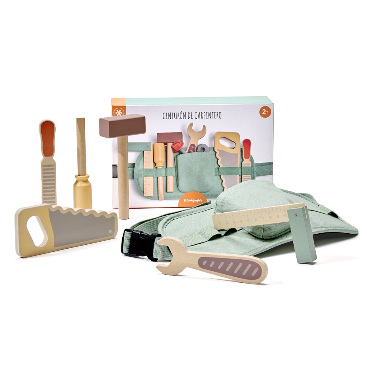 Imagen 0 de Cinturón de carpintero con herramientas de madera El Corte Inglés