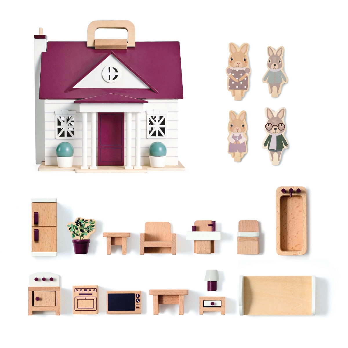 Casa de muñecas de madera portatil El Corte Inglés 5