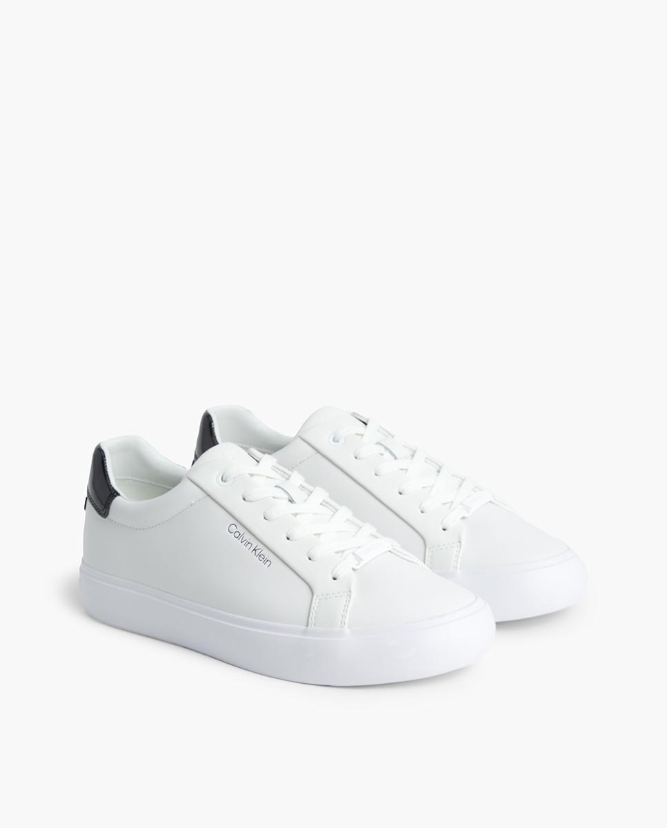Zapatillas de mujer en piel - Calvin Klein - Blanco Blanco-2