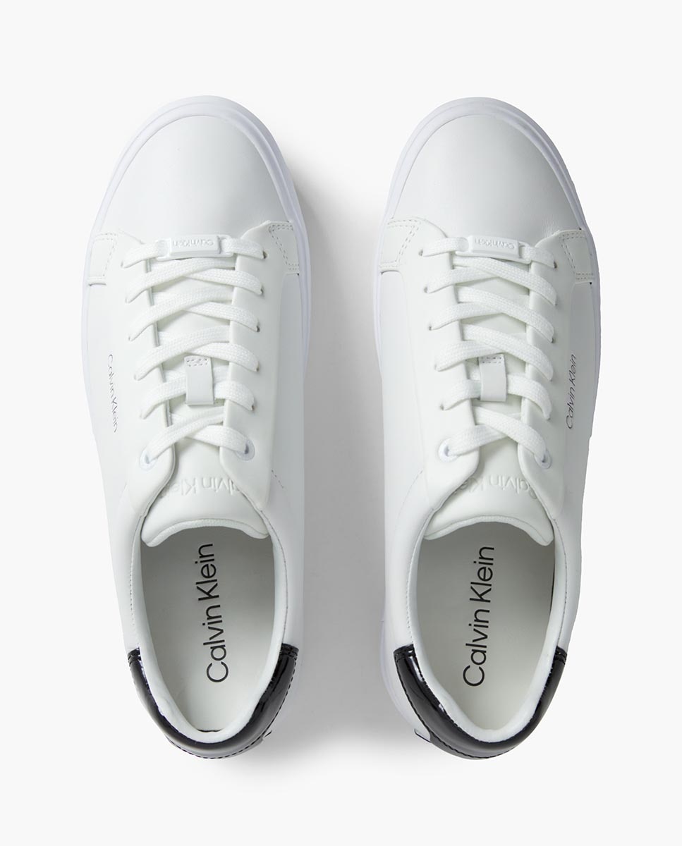 Zapatillas de mujer en piel - Calvin Klein - Blanco Blanco-3