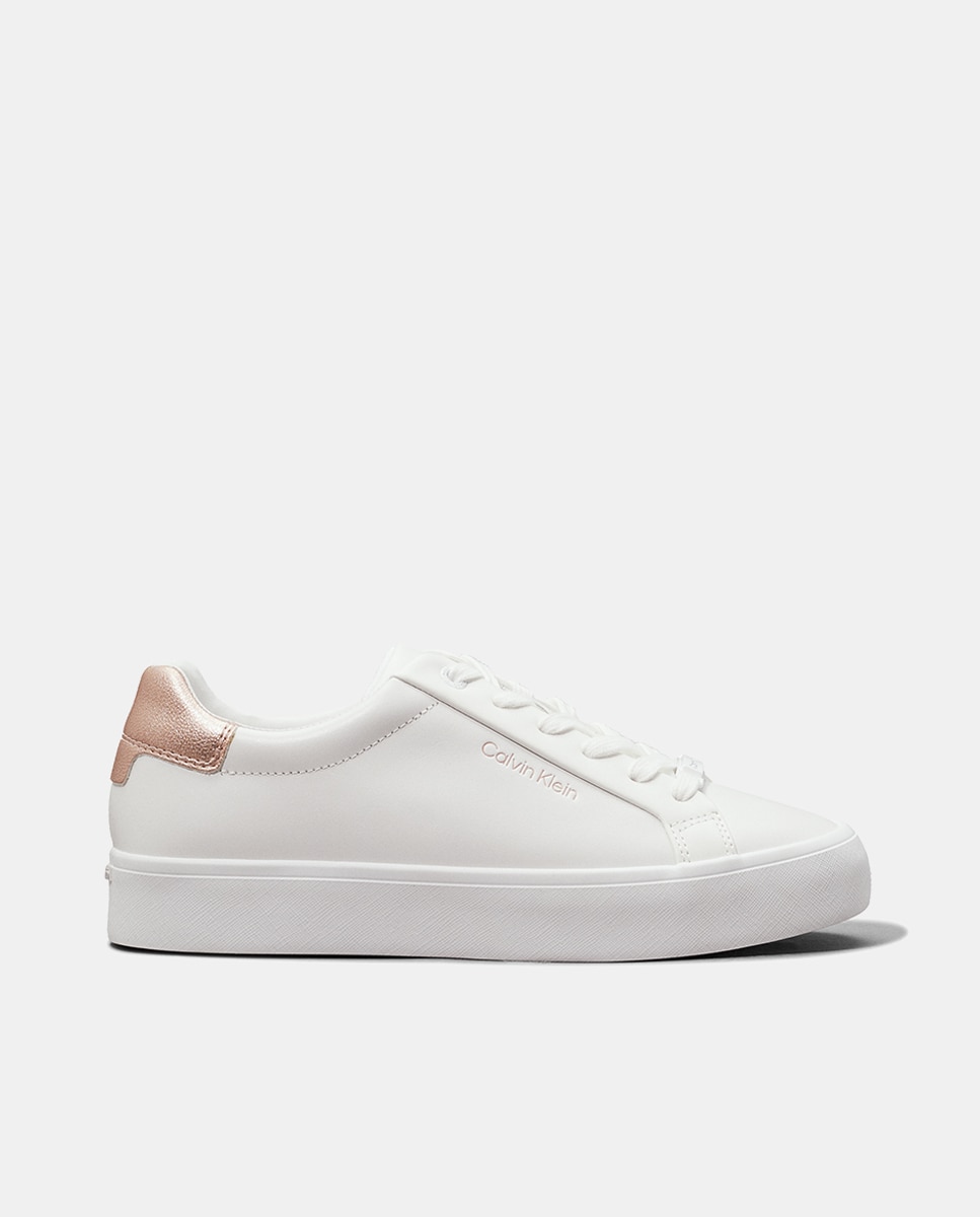 Zapatilla casco Calvin Klein de piel - Blanco Blanco-1