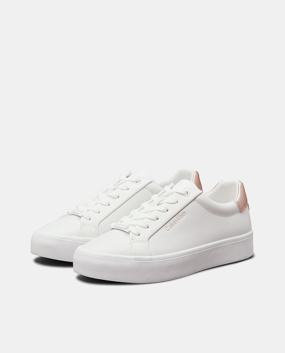 Zapatilla casco Calvin Klein de piel - Blanco Blanco-2