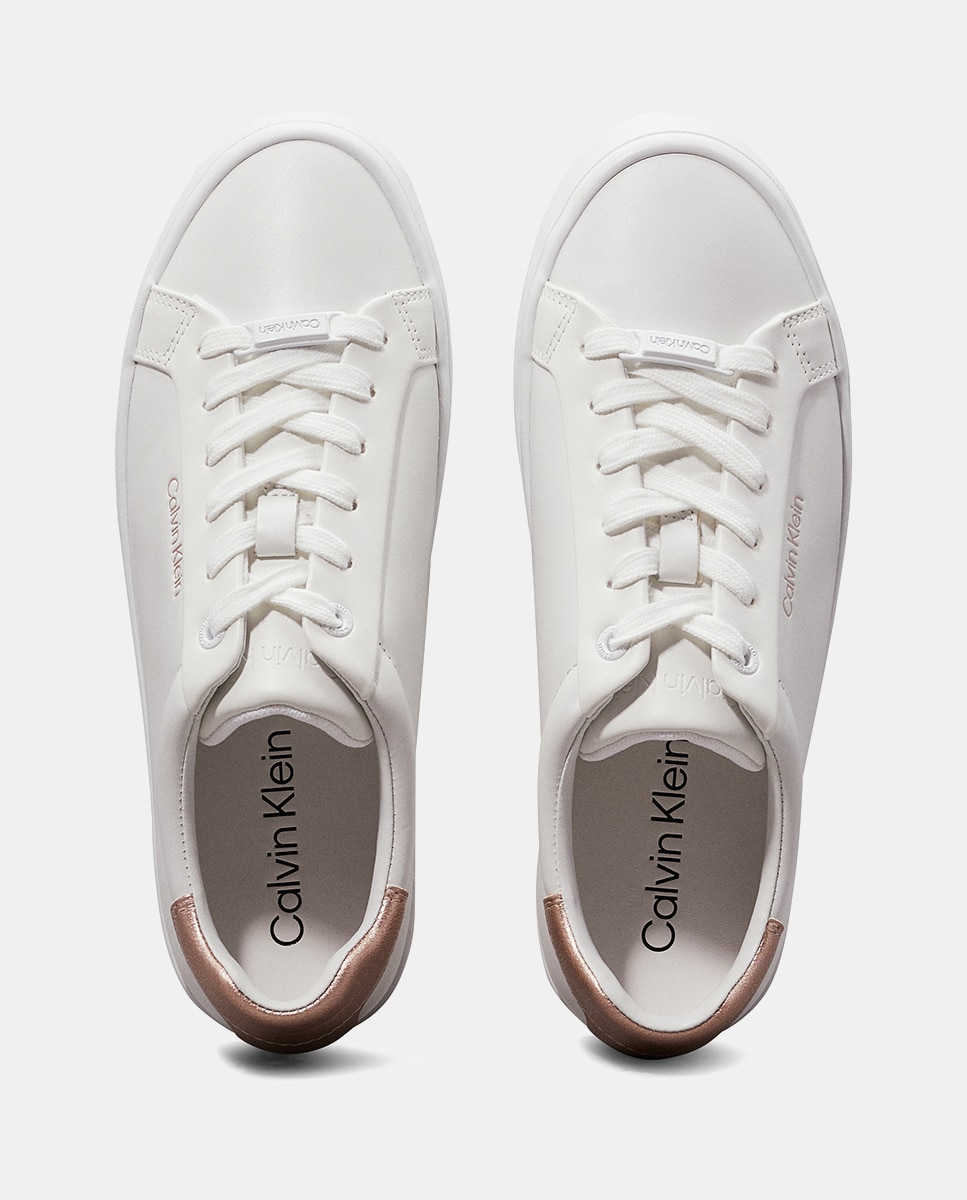 Zapatilla casco Calvin Klein de piel - Blanco Blanco-4