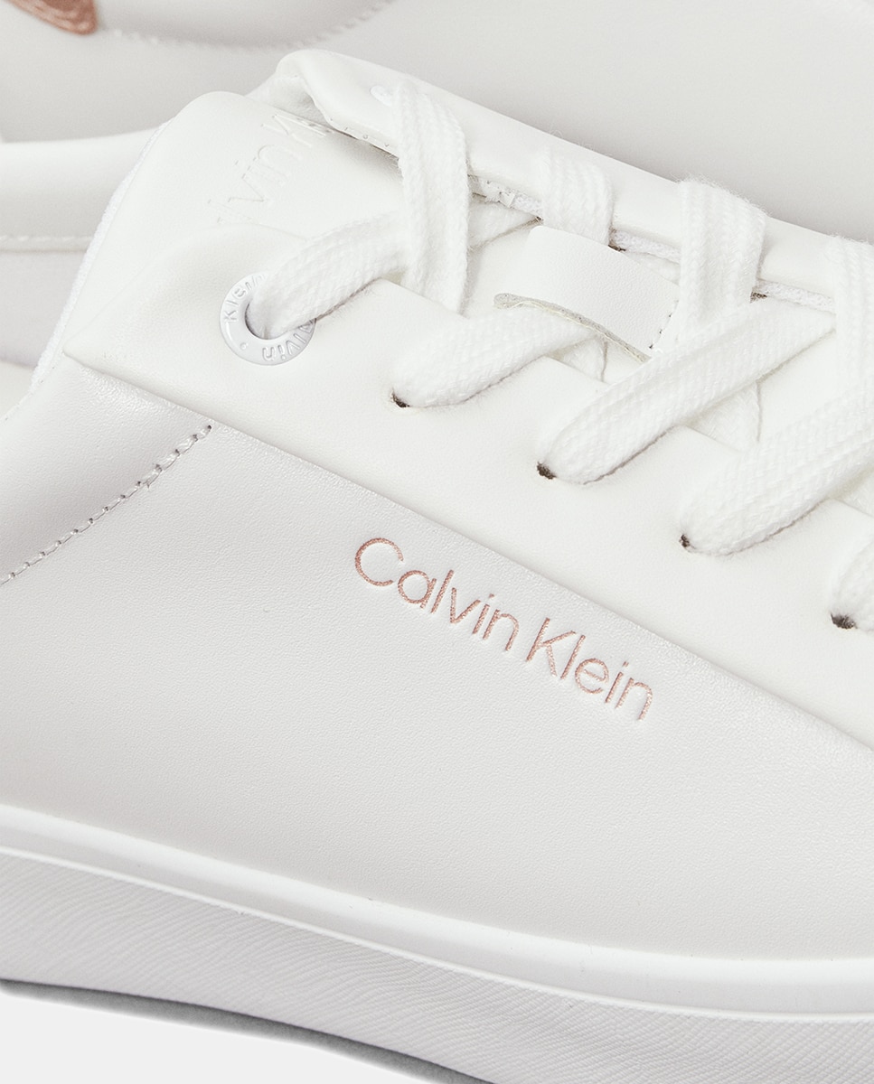 Zapatilla casco Calvin Klein de piel - Blanco Blanco-5