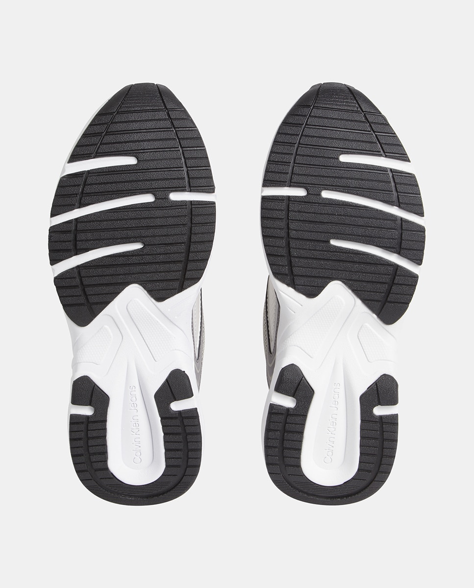 Sapatilhas de Estilo Retro e Malha Cinzento-5