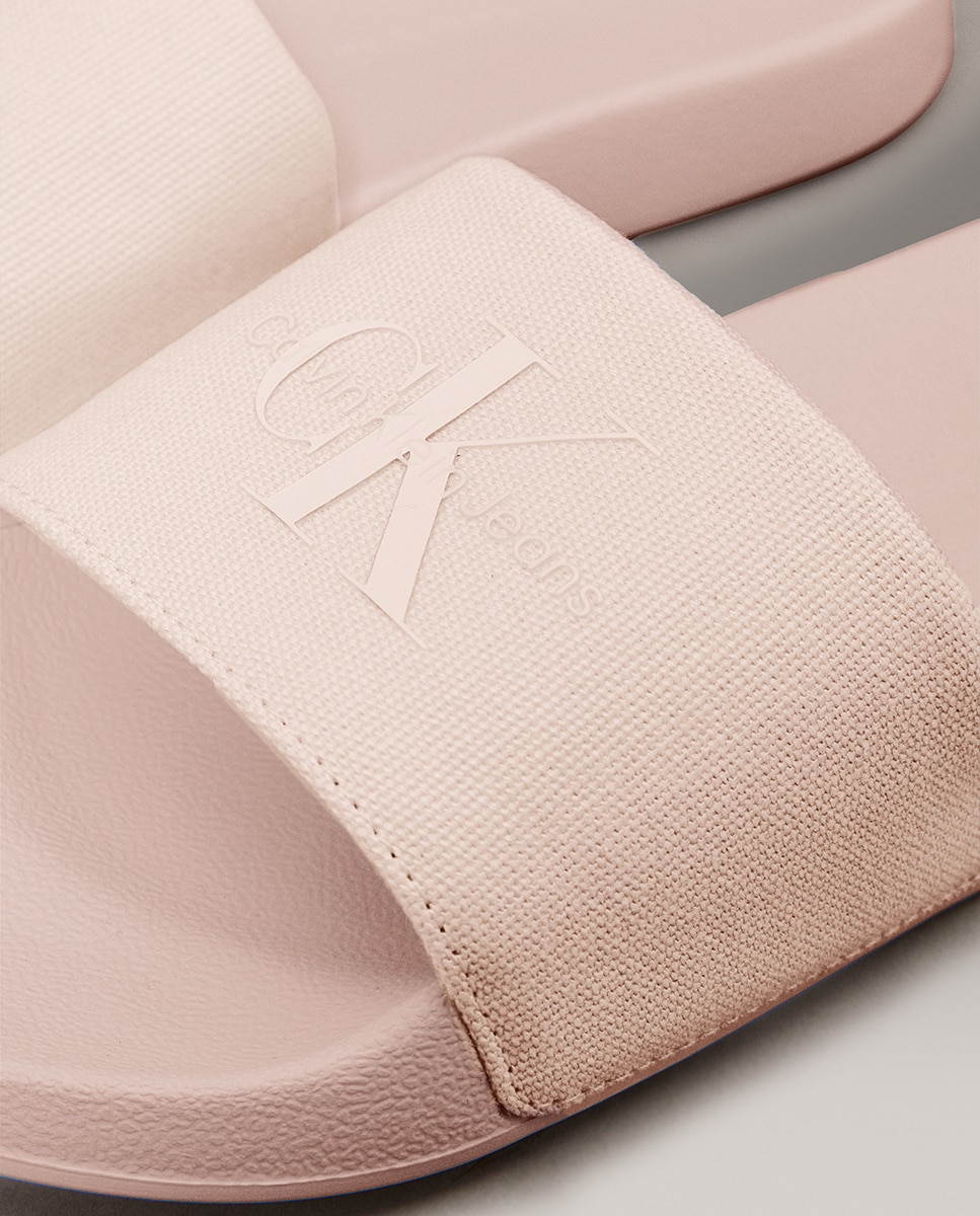 Chinelos de Lona com Monograma Lilás claro-6