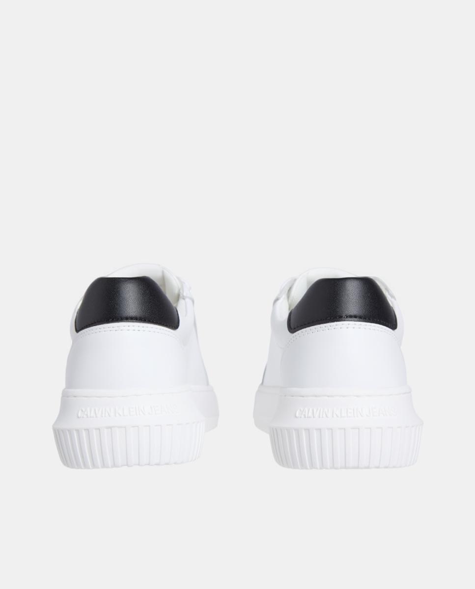 Sapatilhas Tipo Chunky em Pele Branco-2