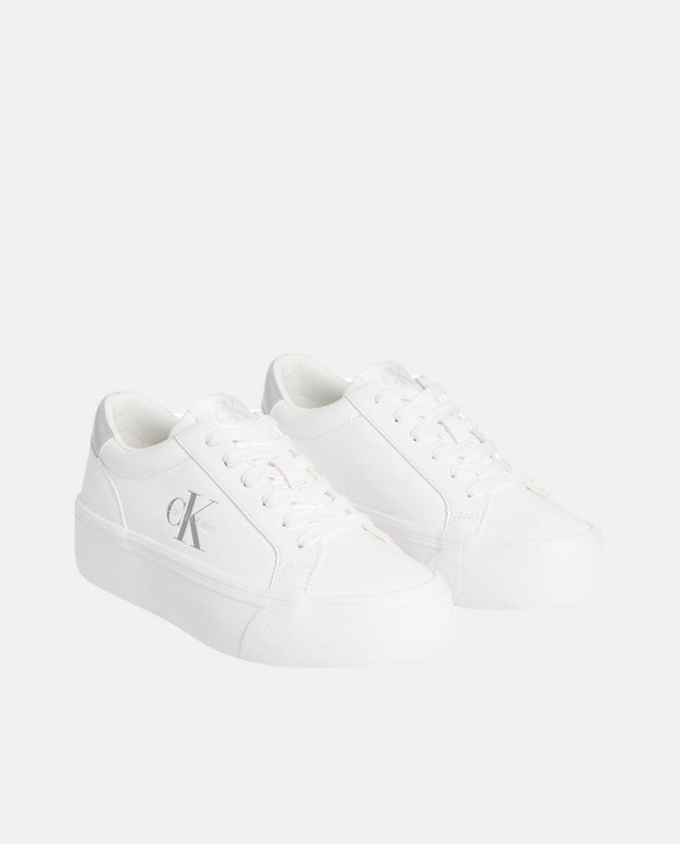 Sapatilhas Baixas com Plataforma Branco-2