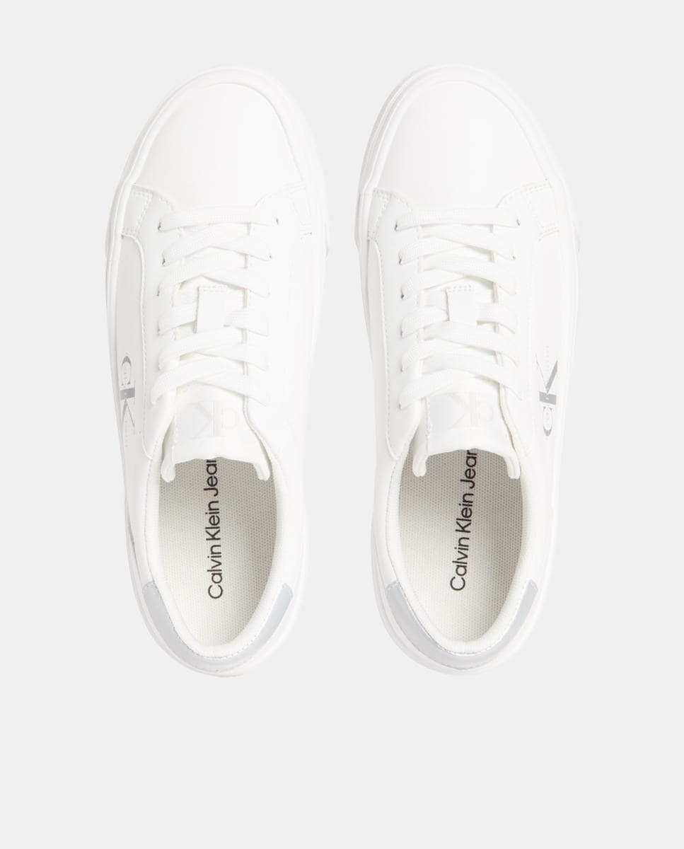Sapatilhas Baixas com Plataforma Branco-3