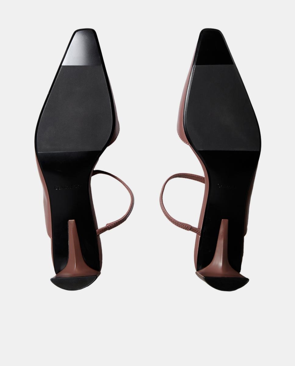 Sapatos de Salto Tipo Mules em Pele Rosa Nude-6