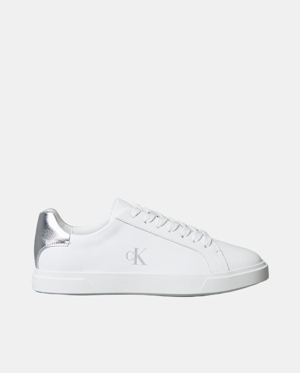 Calvin Klein - Zapatilla baja casual metalizada de piel.