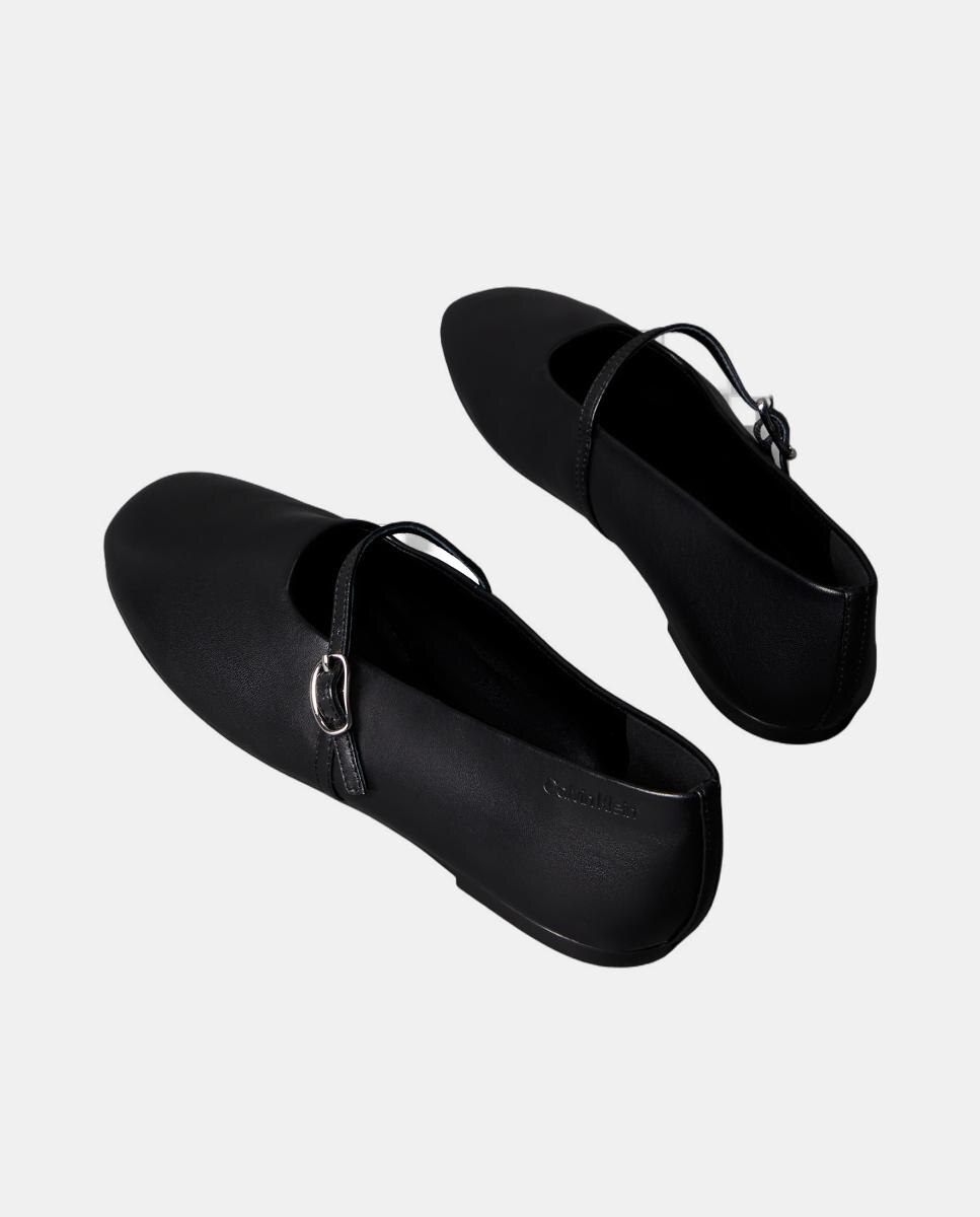 Sabrinas em Pele com Fivela Preto-3