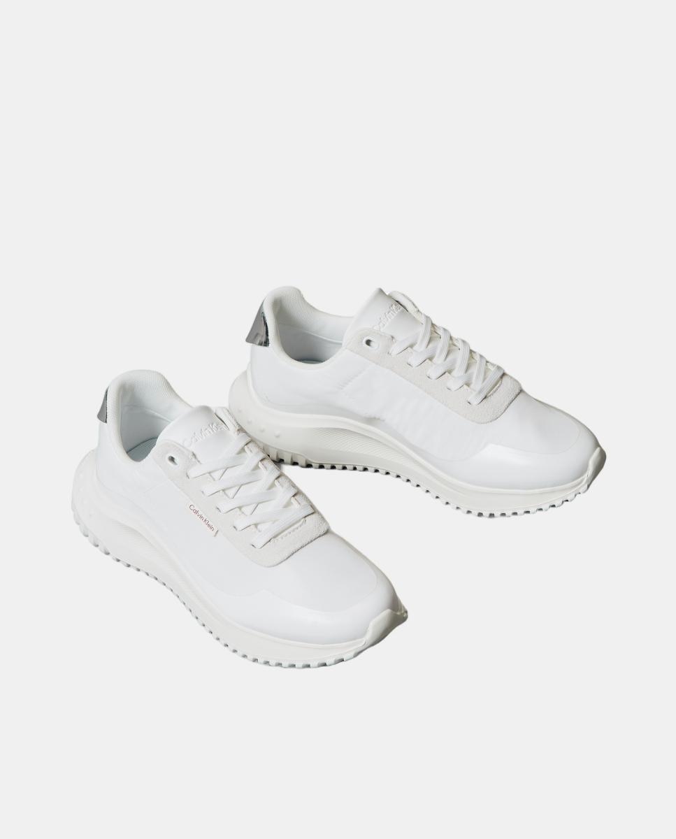 Sapatilhas Runner com Detalhes Metalizados Branco-2
