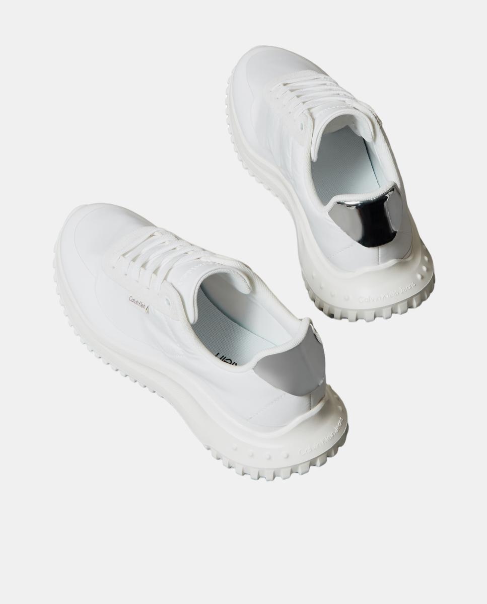 Sapatilhas Runner com Detalhes Metalizados Branco-3