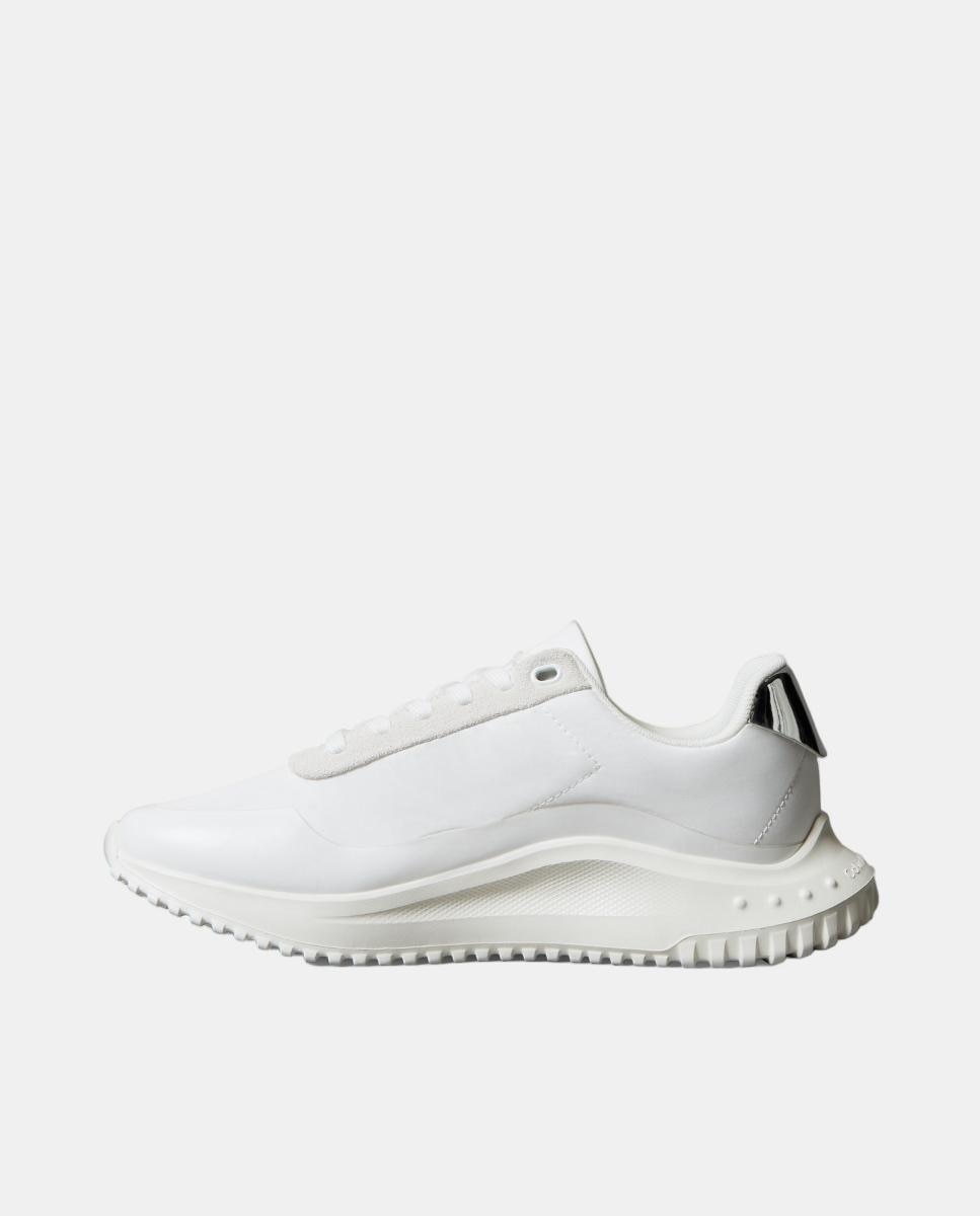 Sapatilhas Runner com Detalhes Metalizados Branco-5