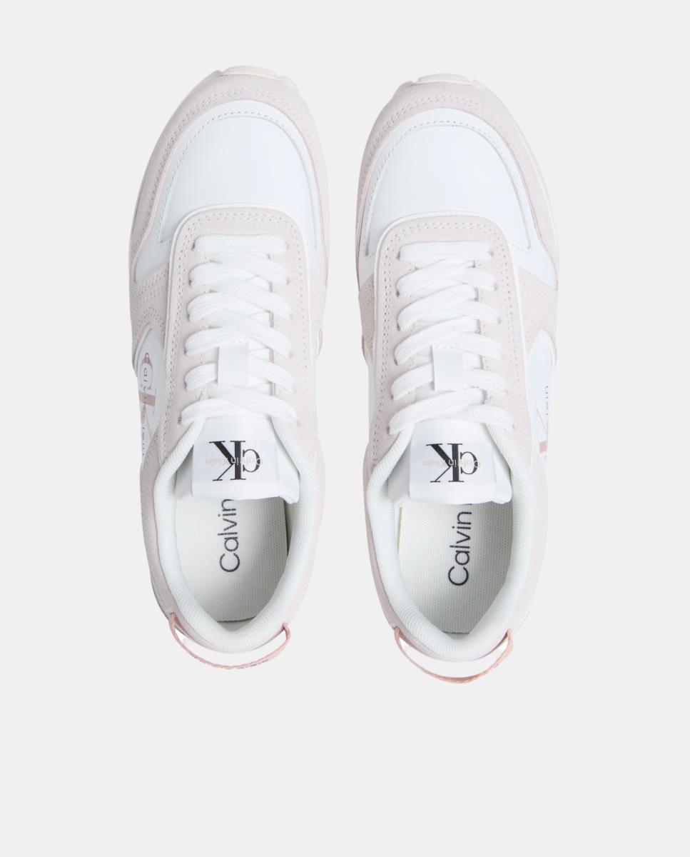 Sapatilhas Runner em Pele Branco-3