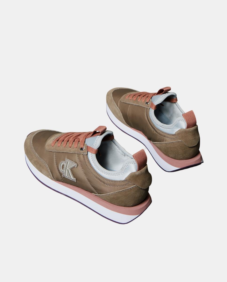 Sapatilhas Retro Básicas de Nylon Taupe-3