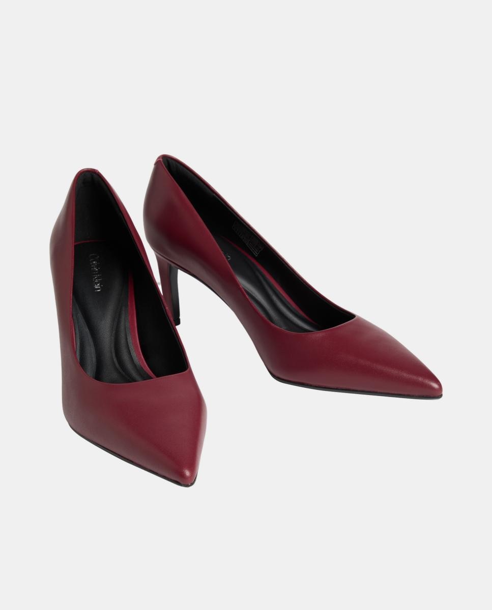Sapatos de Salto Stiletto em Pele 70 mm Vermelho/Grená-2