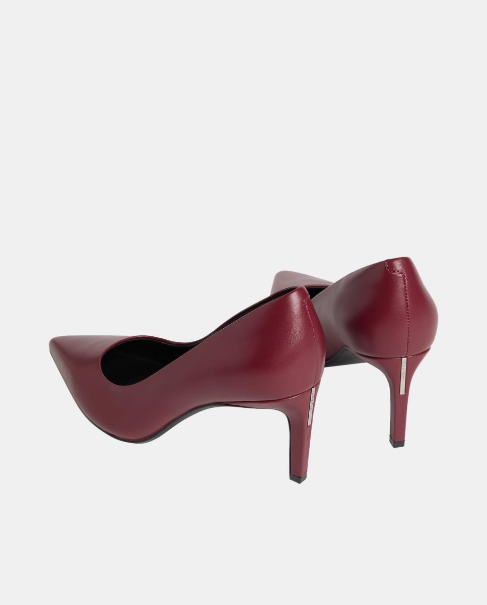 Sapatos de Salto Stiletto em Pele 70 mm Vermelho/Grená-3