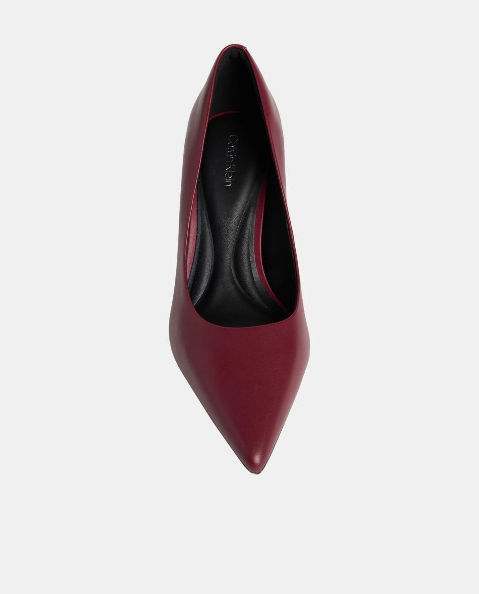 Sapatos de Salto Stiletto em Pele 70 mm Vermelho/Grená-4