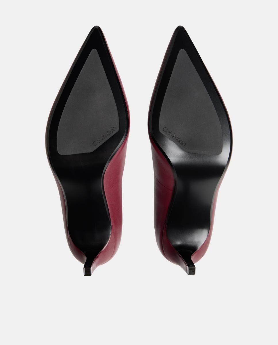 Sapatos de Salto Stiletto em Pele 70 mm Vermelho/Grená-5