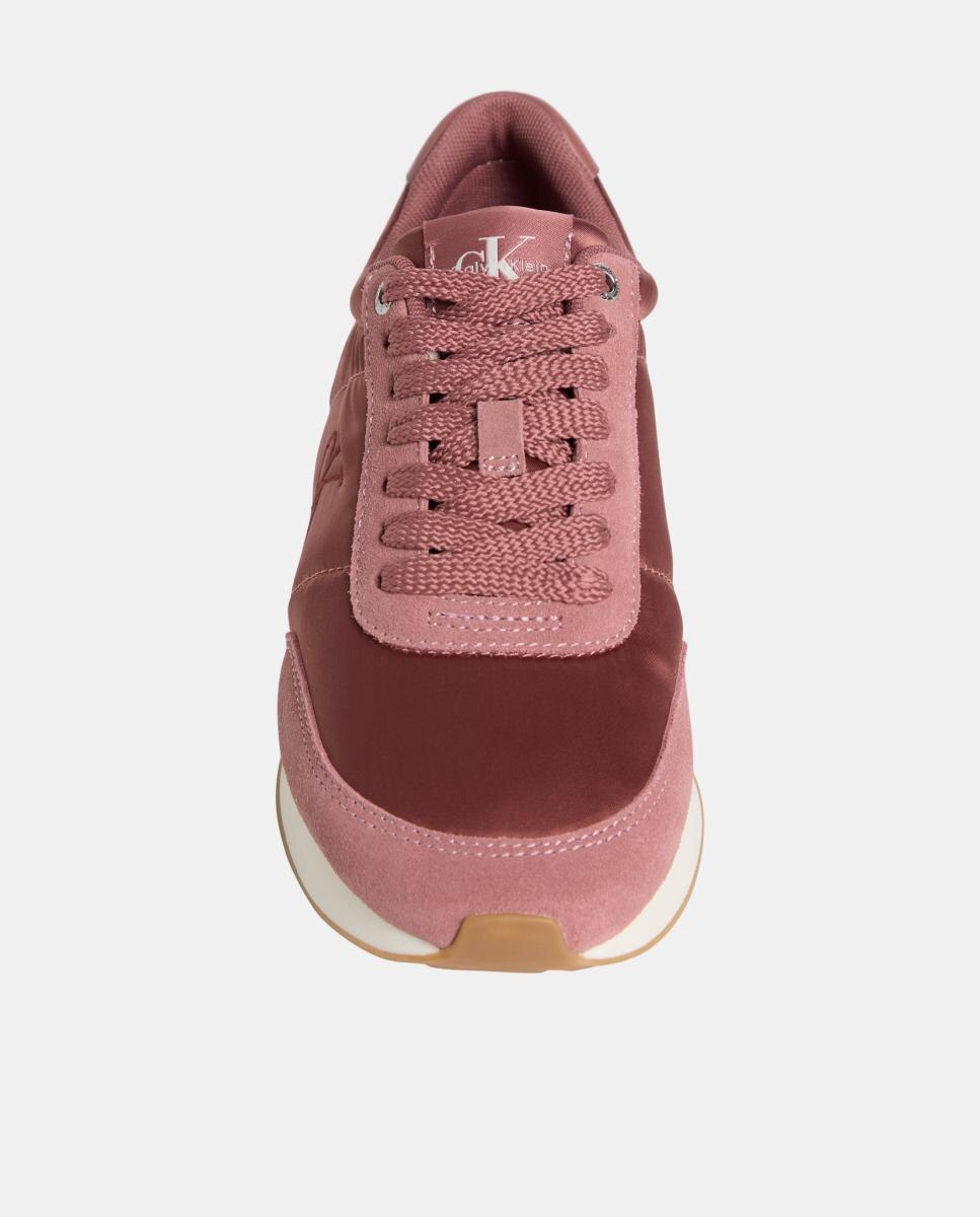 Sapatilhas Runner com Acabamento Acetinado Rosa Blush-4