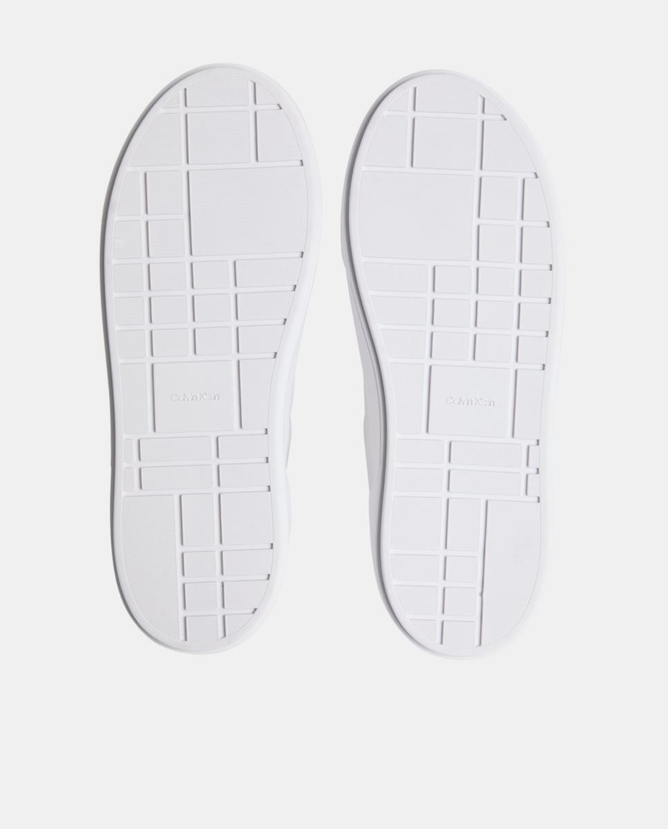 Sapatilhas de Sola Dupla em Pele Branco-5