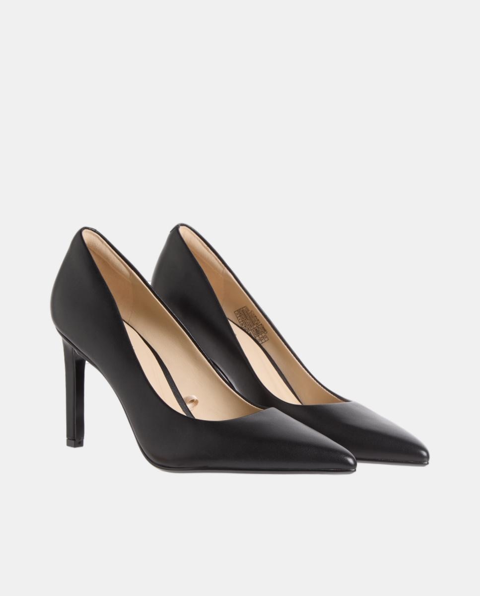 Sapatos de Salto Stiletto em Pele 90 mm Preto-2