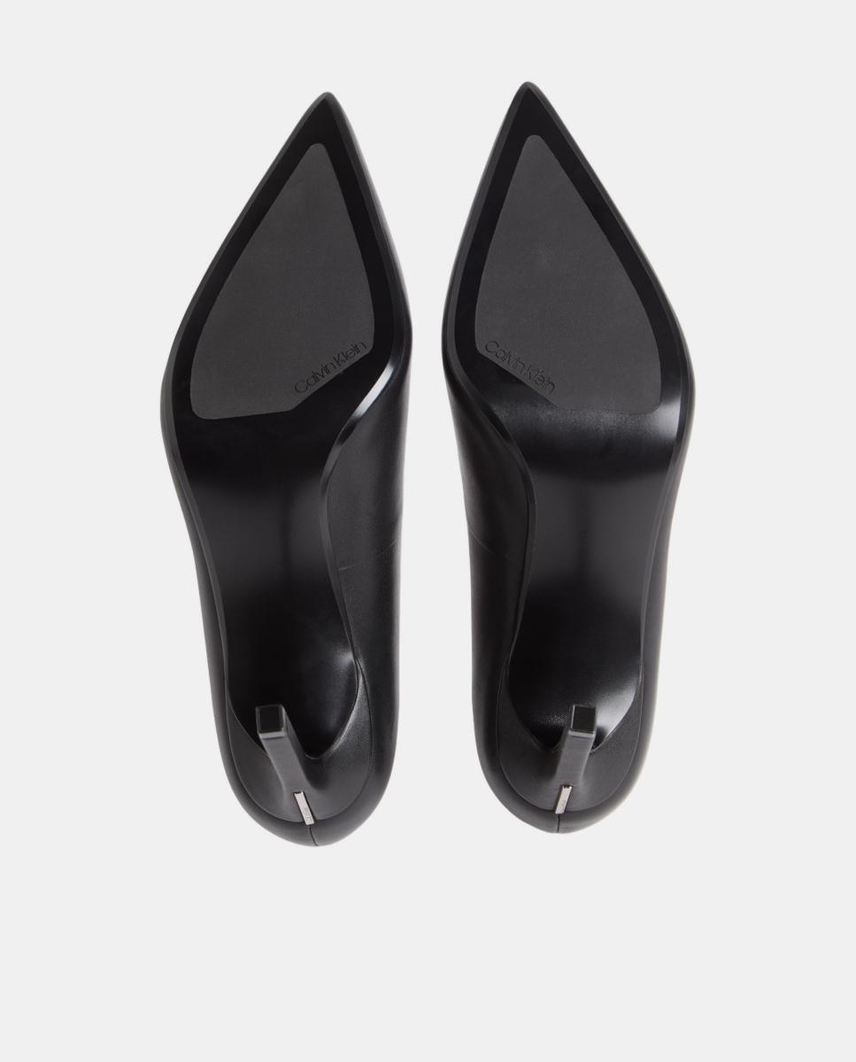 Sapatos de Salto Stiletto em Pele 90 mm Preto-5