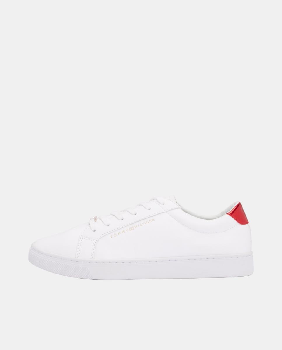 Zapatillas deportivas estilo casco con cordones y talón metalizado de Tommy Hilfiger - Rojo Rojo-7