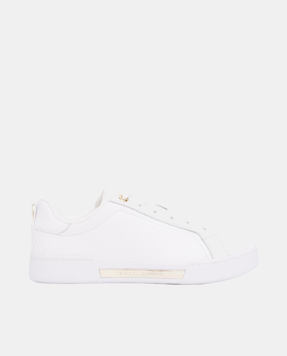 Zapatillas de piel estilo casco con detalles metálicos de Tommy Hilfiger - Blanco Blanco-1