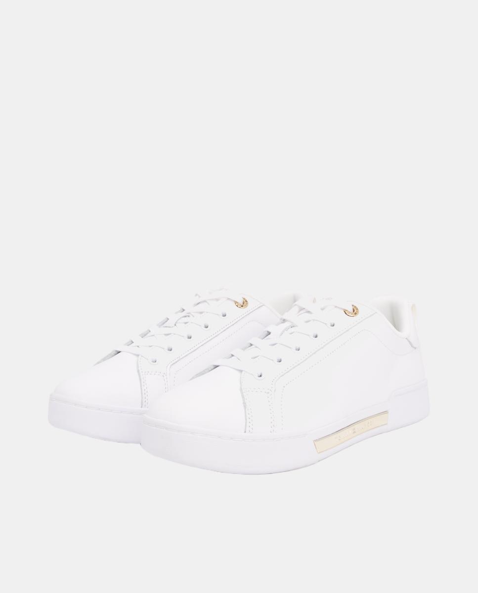 Zapatillas de piel estilo casco con detalles metálicos de Tommy Hilfiger - Blanco Blanco-2