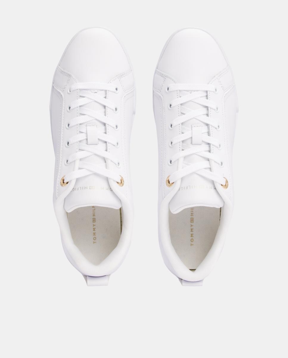 Zapatillas de piel estilo casco con detalles metálicos de Tommy Hilfiger - Blanco Blanco-3