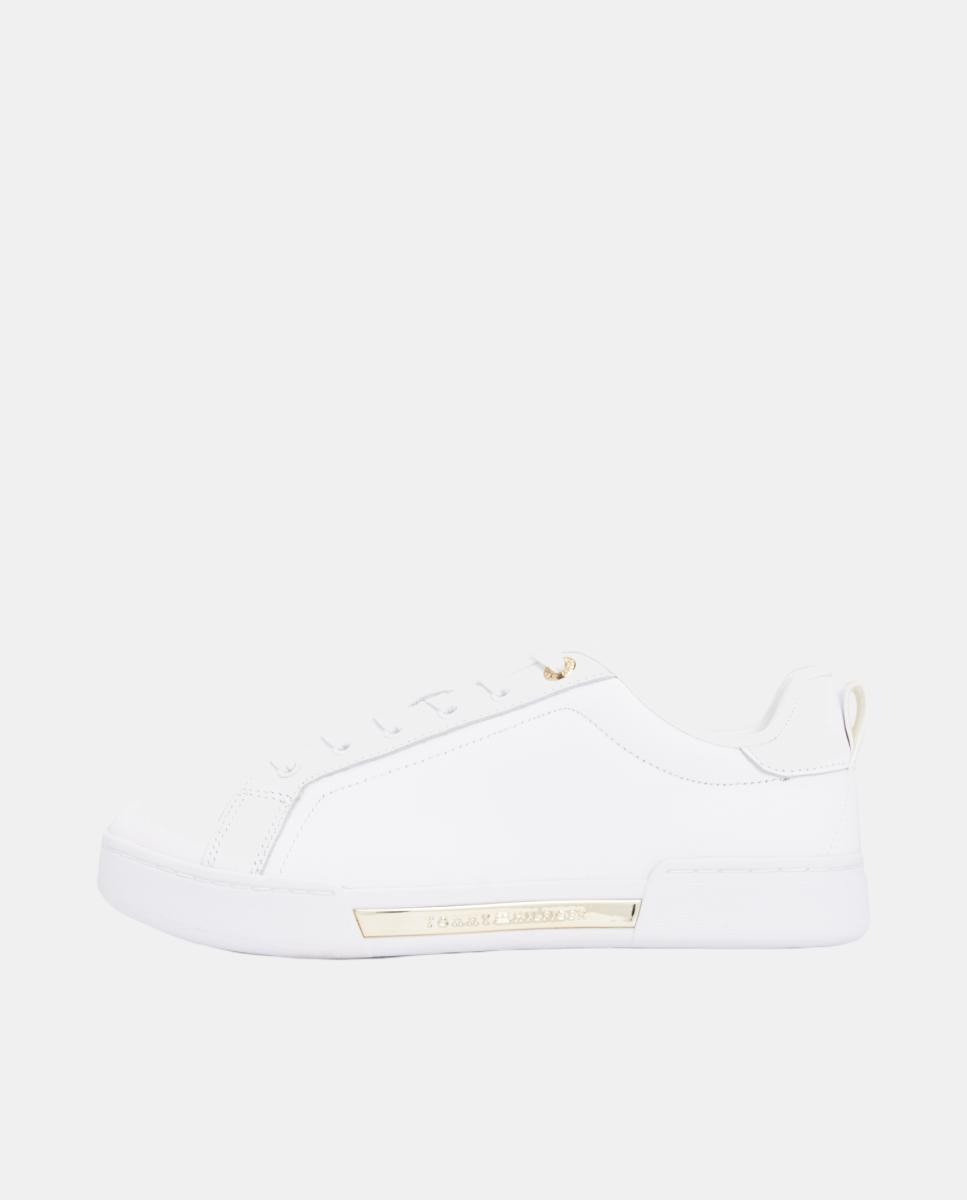 Zapatillas de piel estilo casco con detalles metálicos de Tommy Hilfiger - Blanco Blanco-7