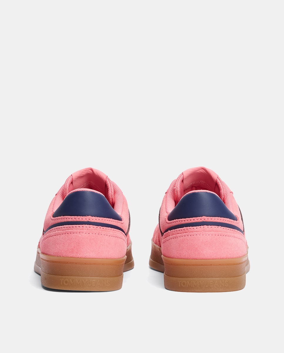 Sapatilhas Tipo Running em Camurça Rosa-pastilha-3