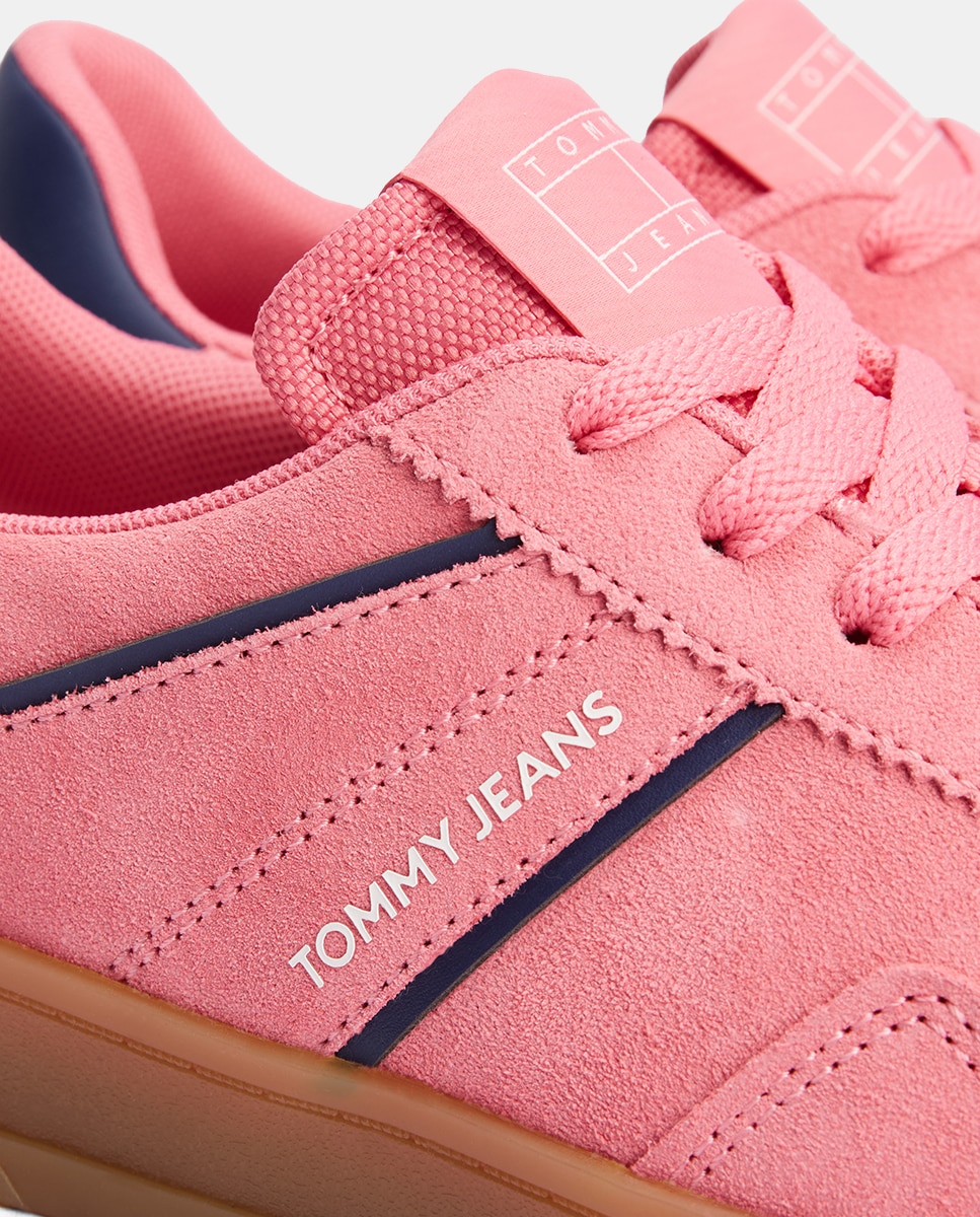 Sapatilhas Tipo Running em Camurça Rosa-pastilha-4