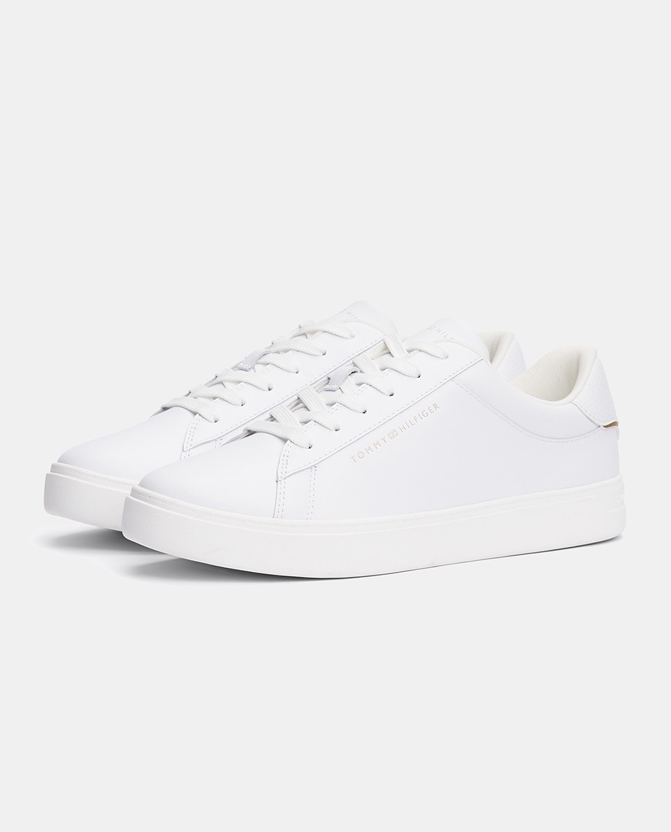 Zapatillas de mujer estilo casco con logo metalizado - Tommy Hilfiger - Blanco Blanco-2