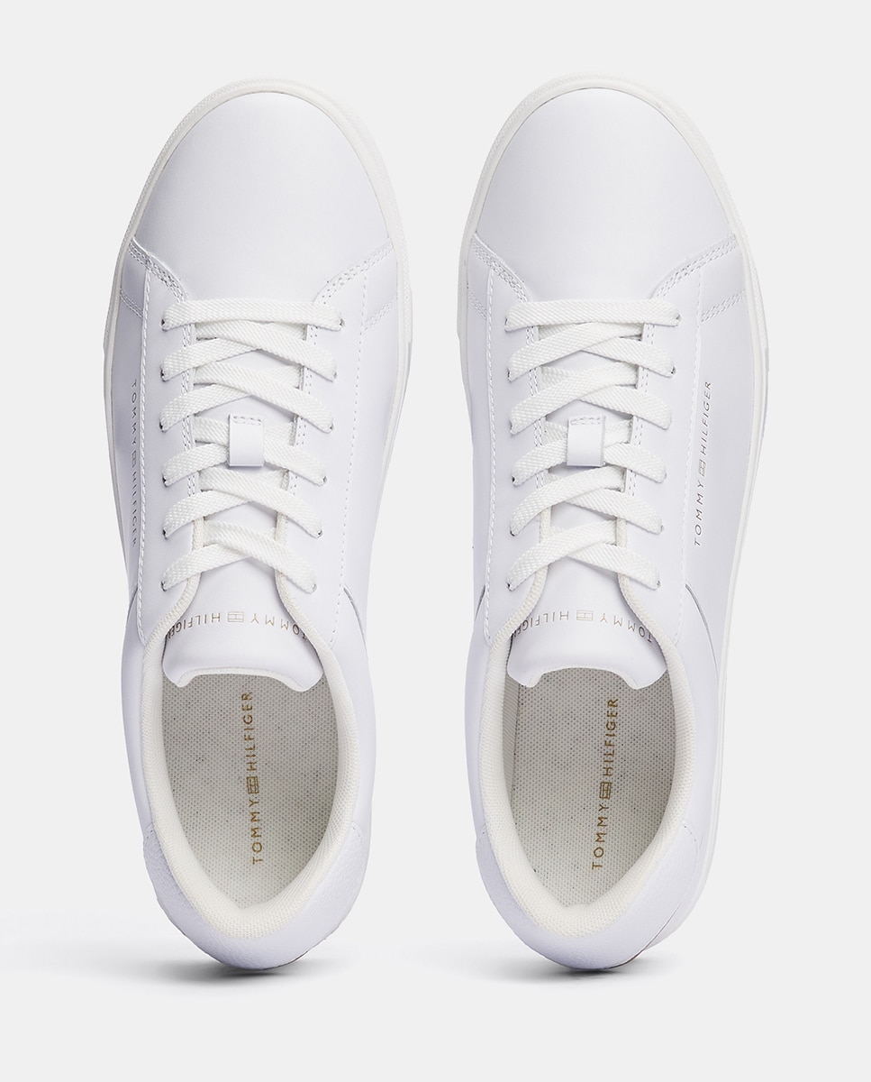 Zapatillas de mujer estilo casco con logo metalizado - Tommy Hilfiger - Blanco Blanco-3