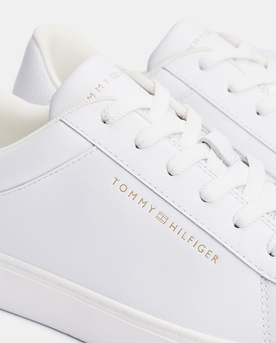 Zapatillas de mujer estilo casco con logo metalizado - Tommy Hilfiger - Blanco Blanco-4