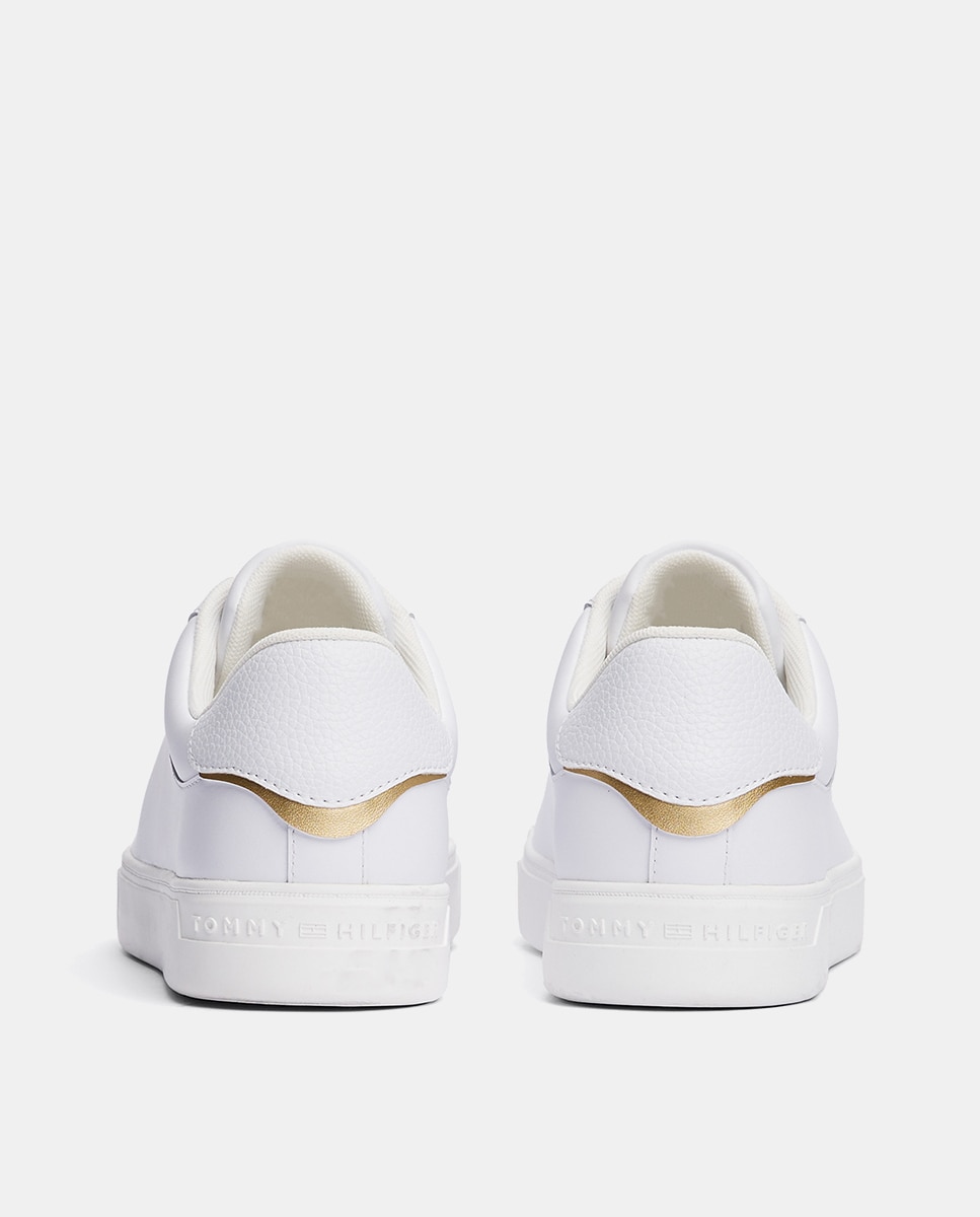 Zapatillas de mujer estilo casco con logo metalizado - Tommy Hilfiger - Blanco Blanco-5